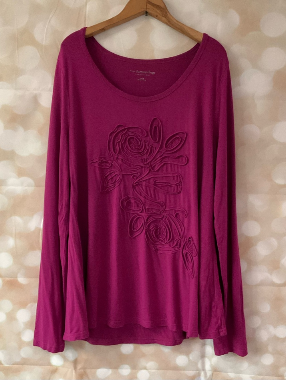 Sift Surroundings Purple Long Sleeve Blouse